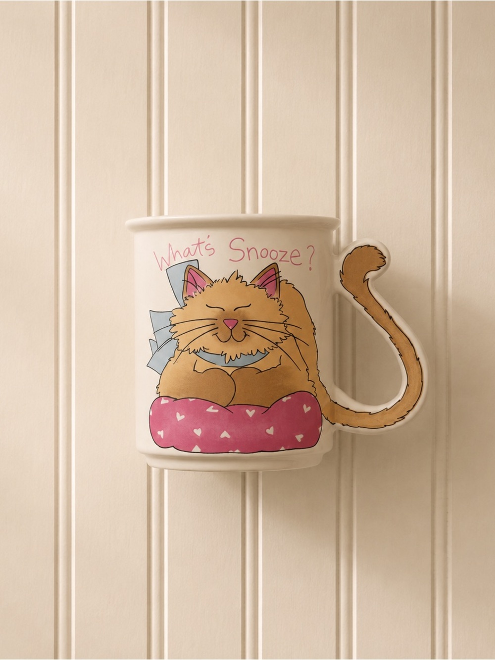 Vintage Lidded Cat Ceramic Mug